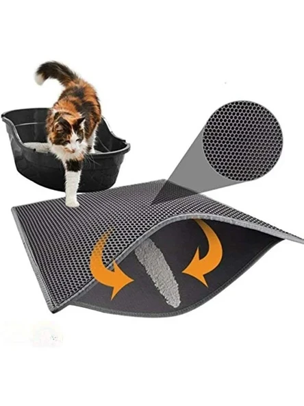 Elekli Gri Paspas, Kedi Tuvalet Önü Temizleyici ürün görseli 1