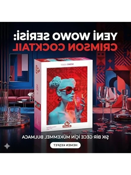 Crimson Kokteyl Temalı 1000 Parça Puzzle Seti - Resim 3