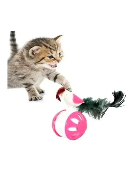 Tekerlekli Kedi Oyuncağı, 1 Adet Pembe Renk ürün görseli 1