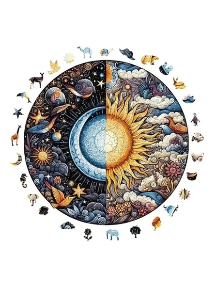 Benzersiz şekilli parçalarla ahşap puzzle, 252 parça ürün görseli 1