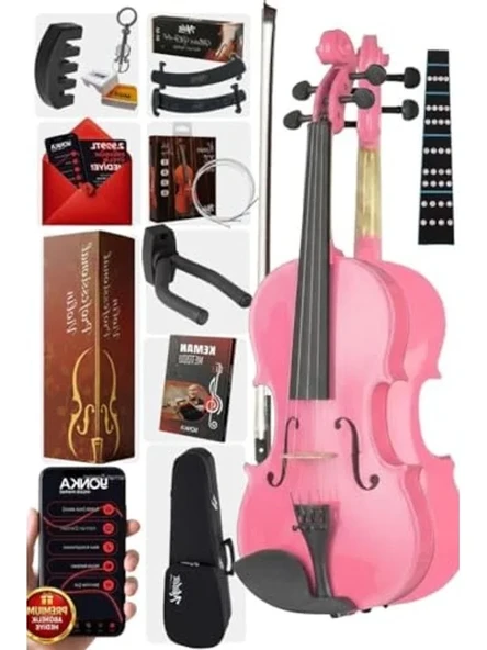 Pembe 3/4 Çocuk Kemanı Seti, 10-13 Yaş Arası ürün görseli 1