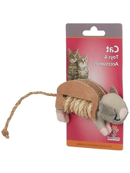 Fare Şekilli Peluş Kedi Oyuncağı, 10 x 6 cm Boyutunda ürün görseli 1