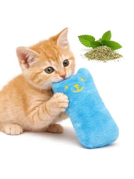 Mavi Sesli Peluş Kedi Oyuncağı, Yumuşak ve Dayanıklı Mini Boy ürün görseli 1
