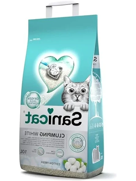 10L Koton Ferahlığı ile Beyaz Topaklanan Kedi Kumu, Temiz ve Etkili ürün görseli 1