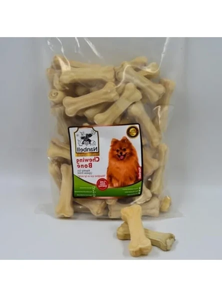 7 cm Sütlü Köpek Çiğneme Kemiği, 60'lı Paket ürün görseli 1