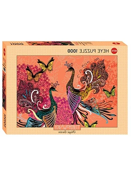 Peacocks & Butterflies Temalı 1000 Parça Puzzle, Eğlenceli Zihin Geliştirici Oyun ürün görseli 1