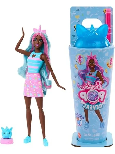 Barbie Pop Reveal™ Bebek Barbie Pop Reveal Shakes Serisi bebek ve aksesuar seti, kokulu ve şirin tek boynuzlu at temalı bebek JCN86 ürün görseli 1