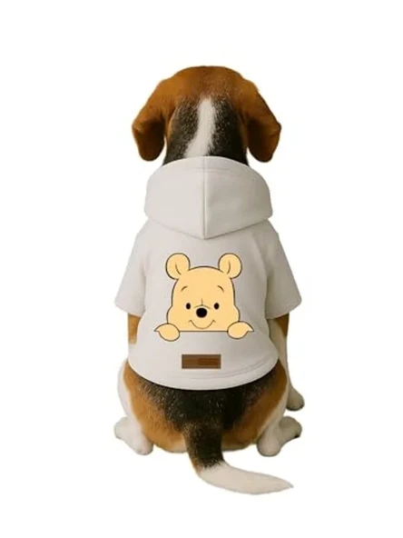 Kapüşonlu Hoodie Kıyafeti, Beyaz Renk Köpek ve Kedi İçin ürün görseli 1