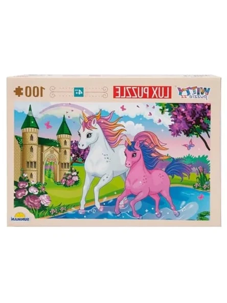 Unicorn Temalı 100 Parça Eğlenceli Yapboz Seti ürün görseli 1