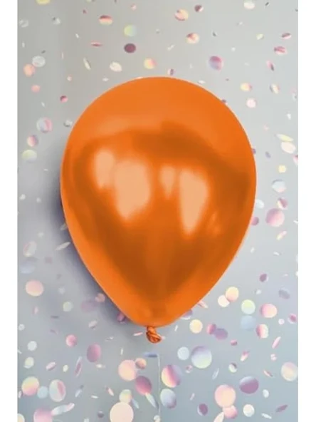 Metalik Turuncu 30 cm Balon, 10'lu Paket ürün görseli 1