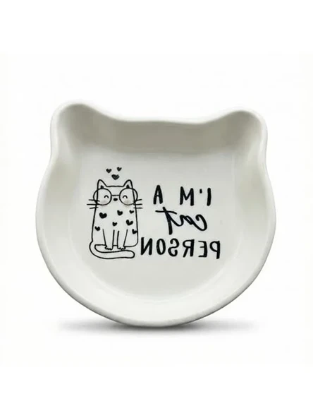 200 ml Kapasiteli Seramik Kedi Şeklinde Mama Kabı, Dekoratif ürün görseli 1