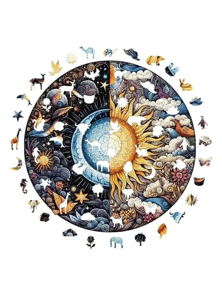 Benzersiz şekilli parçalarla ahşap puzzle, 252 parça - Resim 2
