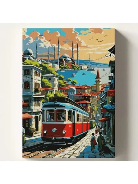 Hobi Seti - Sayılarla Boyama Tuvali İstanbul Temalı (40x50 cm) ürün görseli 1