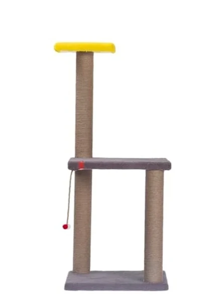 PUGALO 82 cm Krem iki Katlı Kedi Tırmalama Tahtası Catnipli Tırmalama Tahtası (Antrasit) ürün görseli 1
