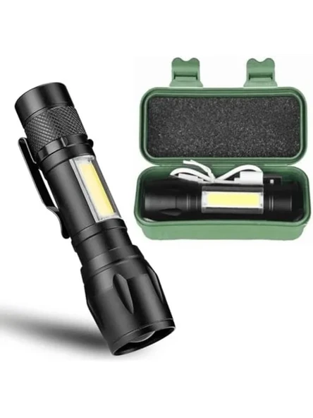 USB Şarjlı Mini El Feneri, Ultra Güçlü LED, Taşınabilir Tasarım ürün görseli 1