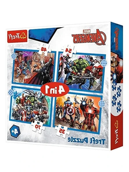 4'ü 1 Arada Puzzles, Cesur Yenilmezler Teması ürün görseli 1
