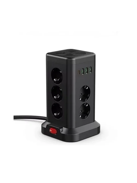 11'li Akım Korumalı USB Priz Kulesi, 3680W Güç ile Hızlı Şarj ürün görseli 1