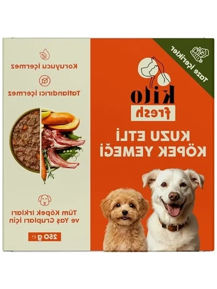 250 gr Taze Kuzu Etli Köpek Yemeği, %100 Doğal İçerik ürün görseli 1