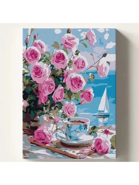 Sayılara Göre Boyama Tuvali, 40x50 cm Temalı Fırça ve Boya Seti ürün görseli 1