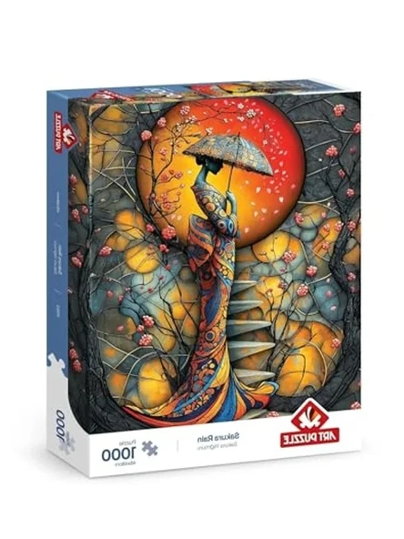 Sakura Yağmuru Temalı 1000 Parça Zorlu Puzzle Seti ürün görseli 1