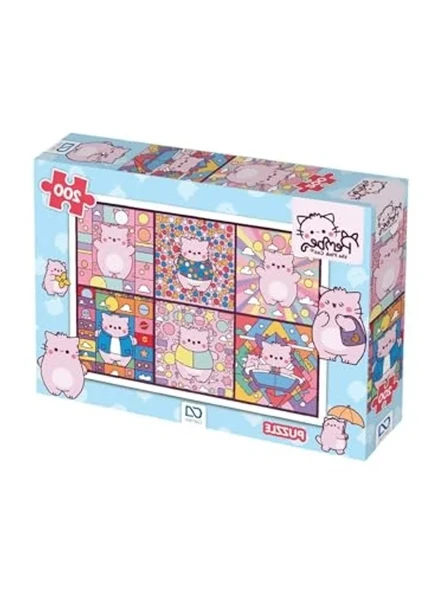 Kolaj Temalı 200 Parça Pembe Puzzle Yapboz ürün görseli 1