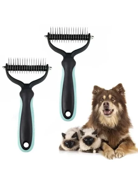 Plastik Saplı Metal Kedi ve Köpek Tüy Topak Açıcı Tarak ürün görseli 1