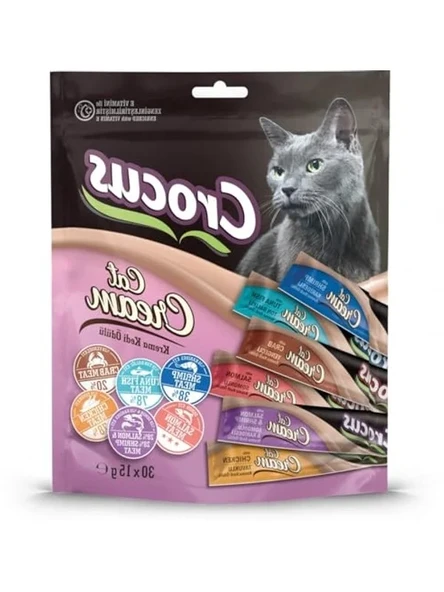 30x15 gr Paketinde 6 Çeşit Krema Kedi Ödülü ürün görseli 1