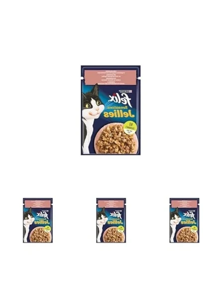 4 Paket 85 Gr Somon ve Karidesli Kedi Yaş Maması ürün görseli 1