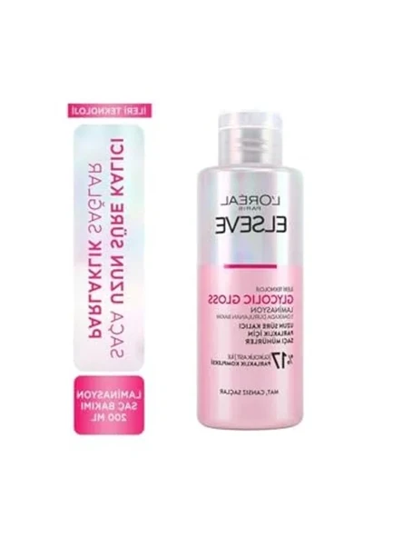 L'Oreal Paris Elseve Glycolic Gloss Parlaklığı Saça Mühürleyen Laminasyon 5 Dakikada Durulanan Bakım 200 ml ürün görseli 1