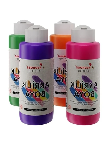 4'lü Renkli Akrilik Boya Seti, 120 ml Her Renk ürün görseli 1