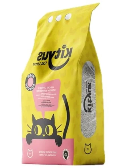 10 Litre Bentonit Kedi Kumu, Bebek Pudralı ve Tozsuz ürün görseli 1