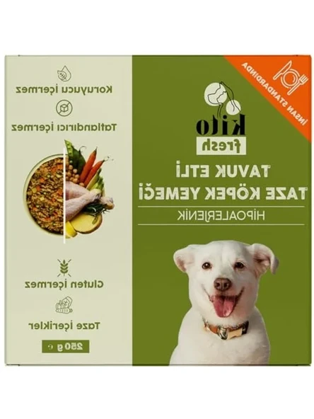 250 gr %100 Taze Tavuk Etli Köpek Yemeği ürün görseli 1