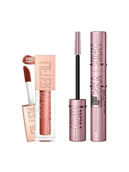 Maybelline New York Lash Sensational Sky High Maskara+ Lifter Gloss Nemlendirici Dudak Parlatıcısı- 009 Topaz Makyaj Seti ürün görseli 1