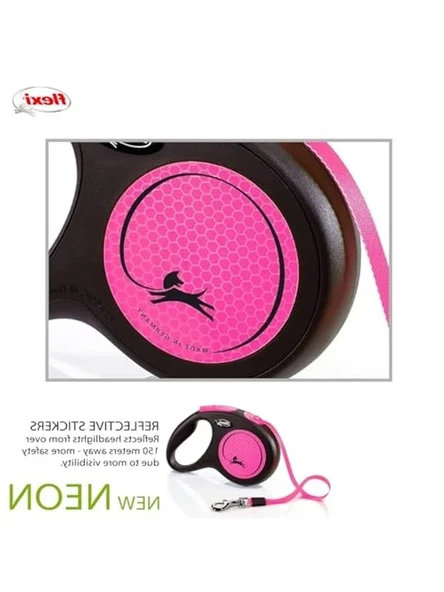 Pembe Renk Neon Şerit Tasma, 5mt Uzunluk - Resim 3