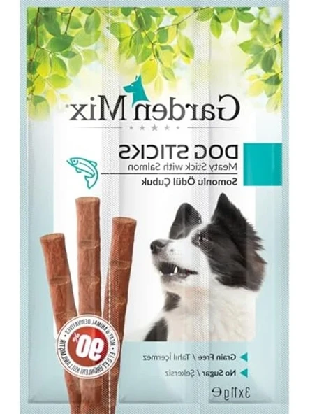 3'lü somonlu köpek stick ödül, lezzetli ve sağlıklı ürün görseli 1