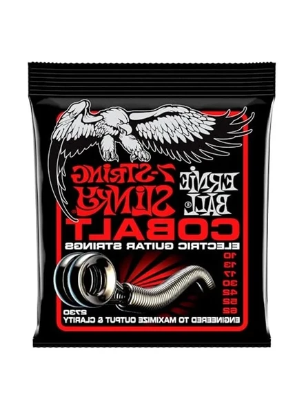 Ernie Ball Sıska Üst Ağır Alt Slinky Kobalt 7-String Elektro Gitar Telleri, Ölçü 10-62 ürün görseli 1