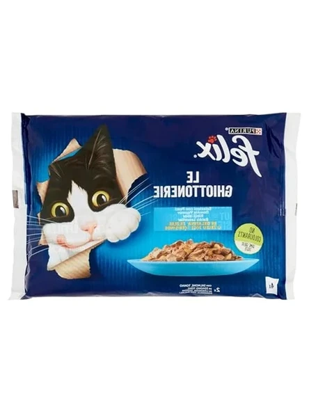 4x85gr Somonlu ve Ton Balıklı Yaş Kedi Maması, Yetişkinler İçin ürün görseli 1