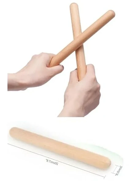 Ahşap Ritim Çubuk Seti, 20 cm - Resim 2