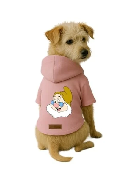 Baskılı Polarlı Kedi ve Köpek Kıyafeti, Pembe Renk, Kapüşonlu ürün görseli 1