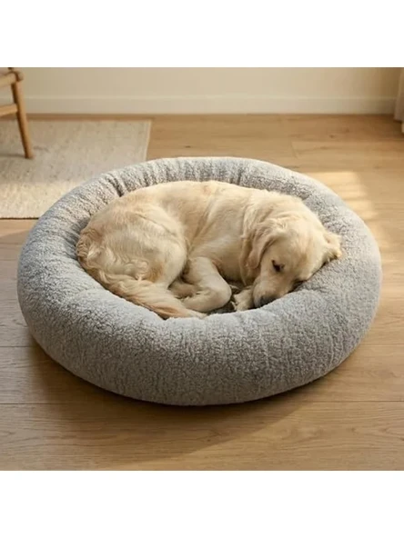 Ultra Yumuşak Kumaşlı Donut Şeklinde Kedi ve Köpek Yatağı ürün görseli 1