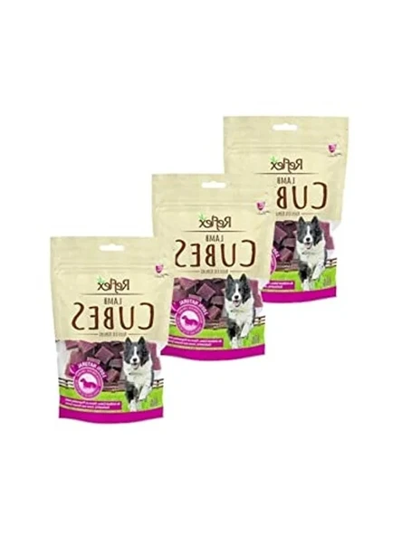 80 Gr 3'lü Set Küp Dilimli Kuzu Etli Köpek Ödül Maması ürün görseli 1