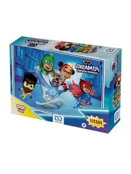 Pijamaskeliler Temalı 100 Parça Çocuk Puzzle, 34x24 cm Ebatında ürün görseli 1