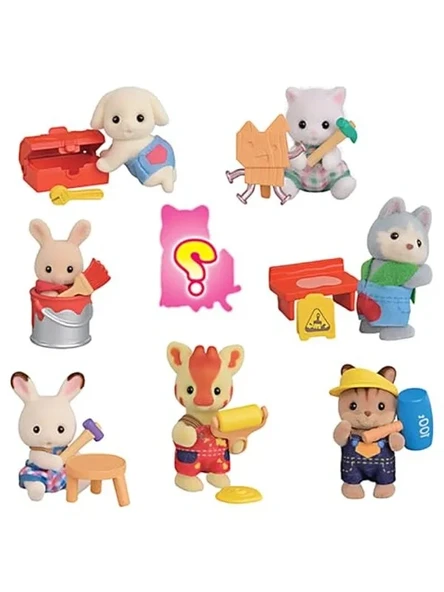 Bebek Minifigür Minik Ustalar Serisi, Çok Renkli, Plastik, İnşaat Temalı, Sylvanian Families ürün görseli 1