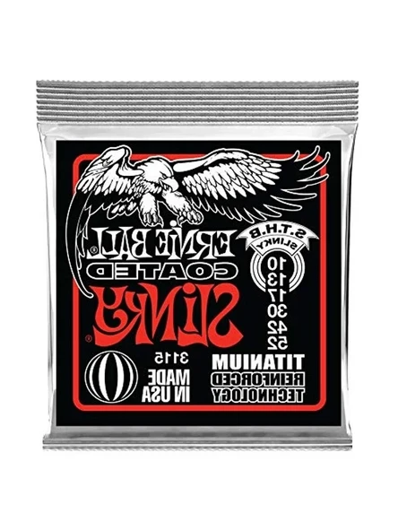 Ernie Ball Sıska Üst/Ağır Alt Slinky Kaplamalı Titanyum Rps Elektro Gitar Telleri, Ölçü 10-52 ürün görseli 1