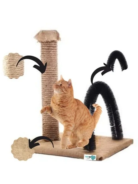 Siyah Kedi Kaşıma ve Tırmalama Tahtası, Dayanıklı Malzeme ürün görseli 1