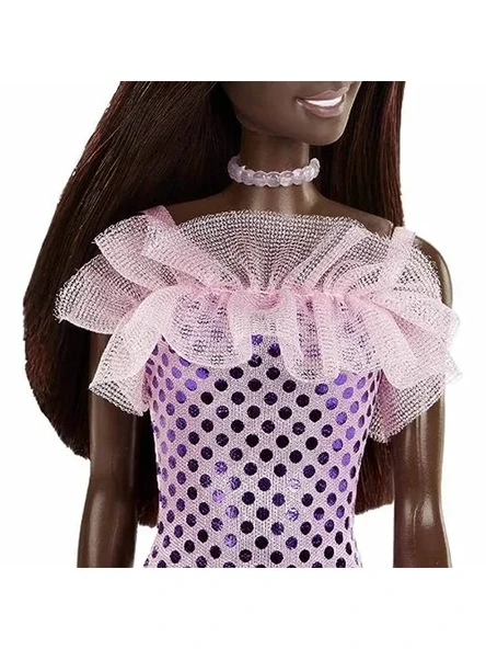 Pırıltılı Barbie - Pembe Pullu Elbise Siyahi - Resim 2