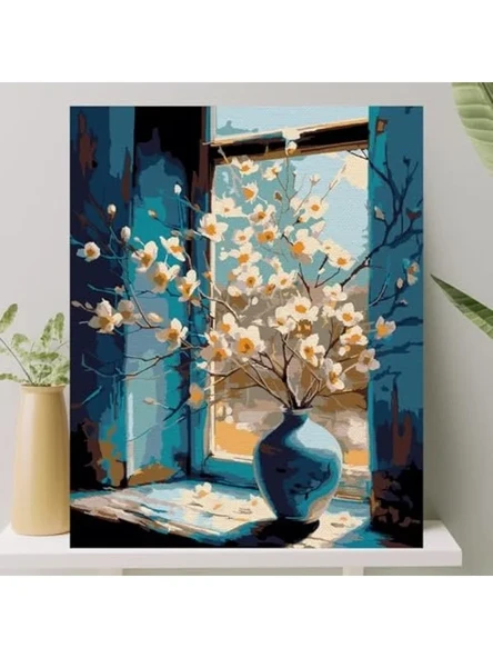 Sayılarla Boyama Tuval Seti - 40x50 CM, Camdaki Vazo ürün görseli 1