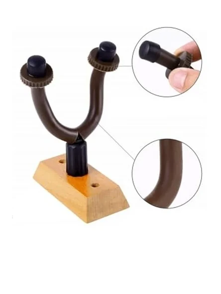 Ahşap Gitar Askı Seti, 2 Adet, Duvara Monte Edilebilir - Resim 3