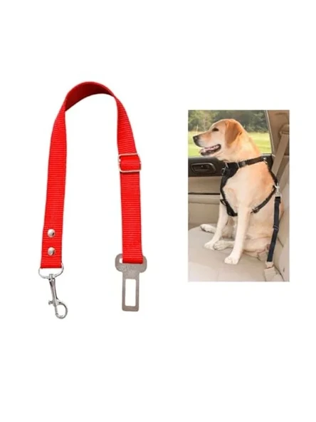 Kedi ve Köpek Araç Emniyet Kemeri, Kırmızı Renk Seçeneği ürün görseli 1