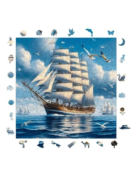 Yelkenli Efsanesi Ahşap Puzzle - 353 Parça, 29x29 cm Boyutunda ürün görseli 1